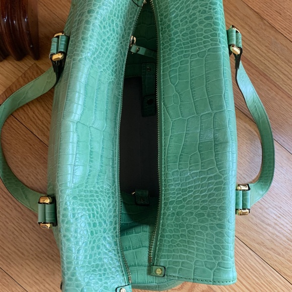 Kate Spade Green Croc Leather Shoulder Bag - Picture 2 of 9